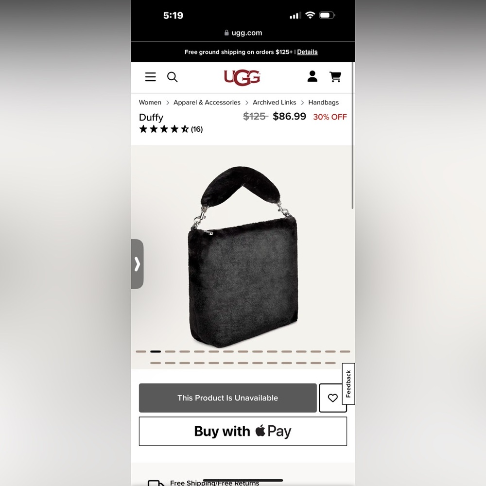 Ugg Duffy bag - Black - Picture 4 of 4